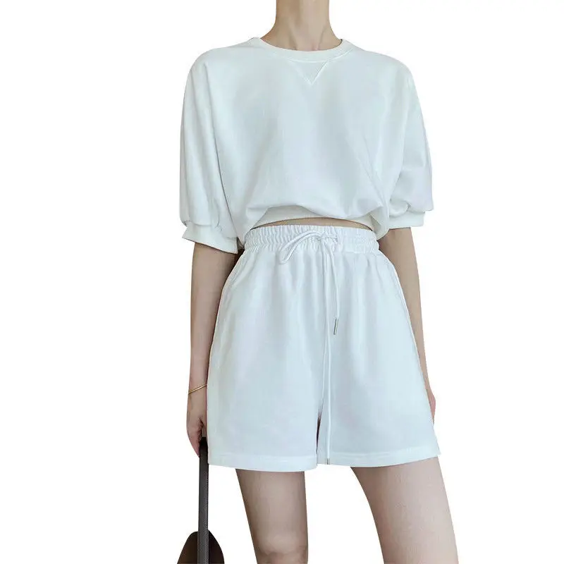 

Luxury brand suit women's fashion new student two-piece wide leg shorts show thin and foreign style