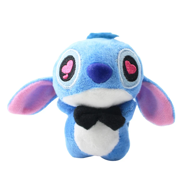 10pcsset 8cm lilo and stitch plush doll keychains big eyes pink style soft stuffed plush toys pendant free global shipping