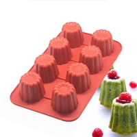 818 cavity baking tool moulds silicone canneles mold non stick canneles cake mold french dessert tools muffin cake baking pan