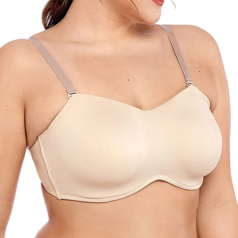 Бесшовный Женский бюстгальтер на косточках чашка 1/2 32 34 36 38 40 C D DD E F Прямая