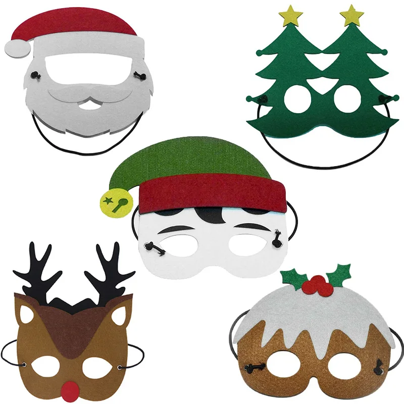 1 шт. оленей Санта Клаус дерево маски снеговиков забавная маска для новогодней