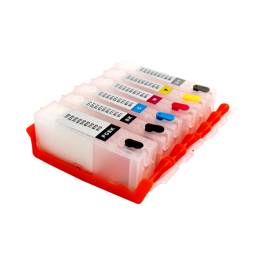 Многоразовый картридж для струйных принтеров CANON PIXUS MG7730/MG6930/TS8030/TS9030 370 371 6 шт. BCI-370