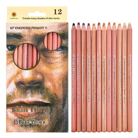 Набор пастельных карандашей, 12 шт., профессиональные карандаши из дерева, основная кожа, пастельные цветные карандаши для рисования, школьные цветные карандаши, канцелярские принадлежности