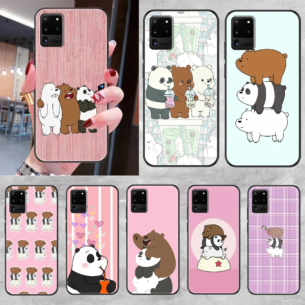 

Cartoon Funny we 3 Bear Panda Phone case For Samsung Galaxy Note 4 8 9 10 20 S8 S9 S10 S10E S20 Plus UITRA Ultra black trend