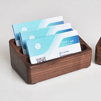 business office supplies walnut wood business card case business card base desktop card storage box business card holder