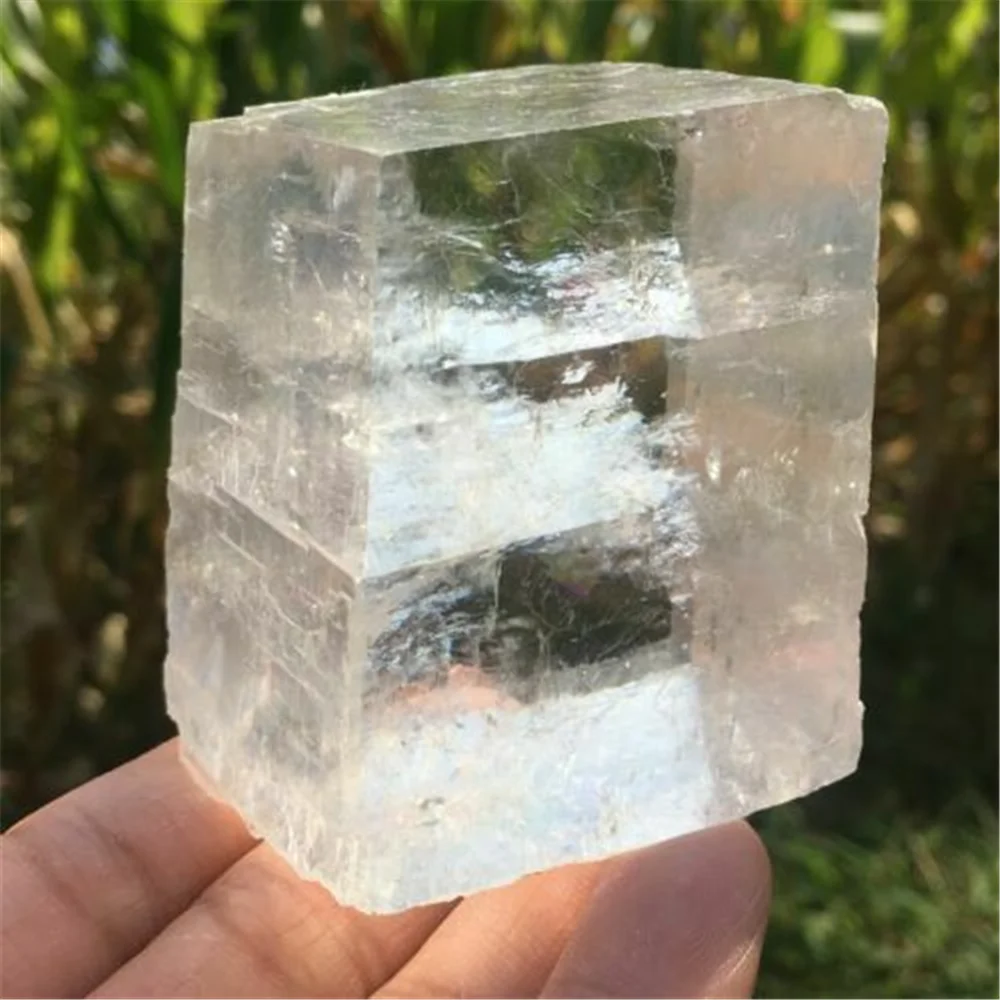 

Transparent quartz crystal Iceland SPAR mineral teaching samples cured