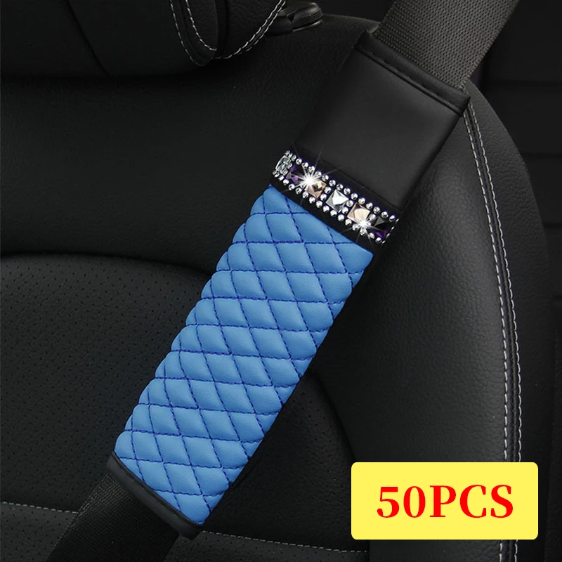 

50 шт., универсальные кожаные чехлы для ремней безопасности