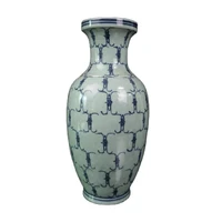 china old porcelain blue and white longevity pattern vase