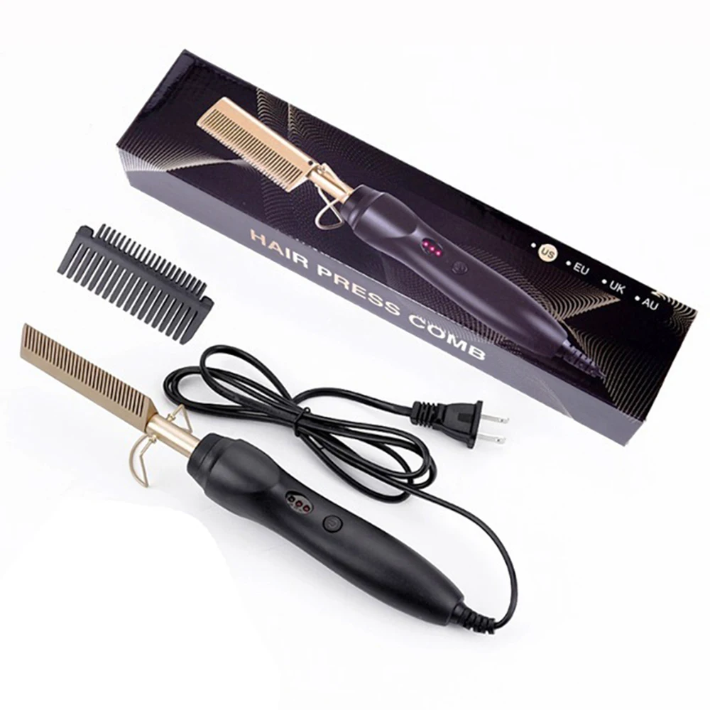 

Comb Hot Comb Hair Straightener Flat Irons Electric Hair Curling Iron Titanium Alloy Hair Curler Brush Environmentally Friendly