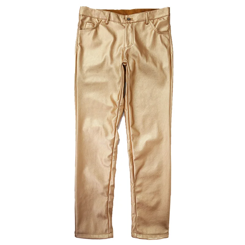 

Men's PU Leather Pants Stretch Fashion Slim Fit Skinny Trouser Men Spring Autumn Fall Streetwear High Quality Faux Leather Pants