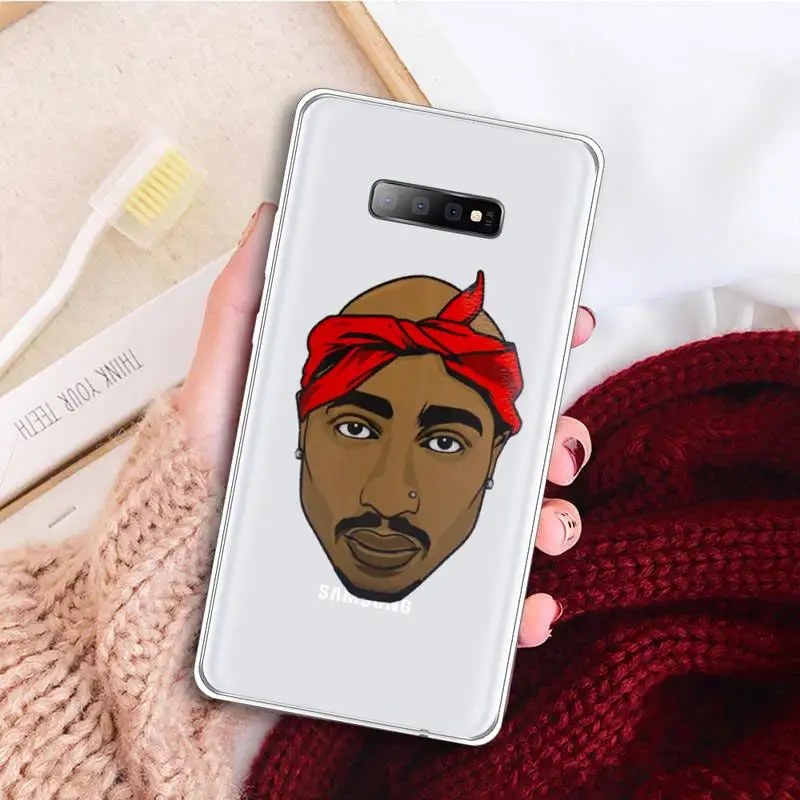 

Rapper 2Pac Makaveli Tupac Amaru Shakur Phone Case Clear Transparent for samsung A 21s 50 71 S 8 9 20 note 10 20 plus ultra