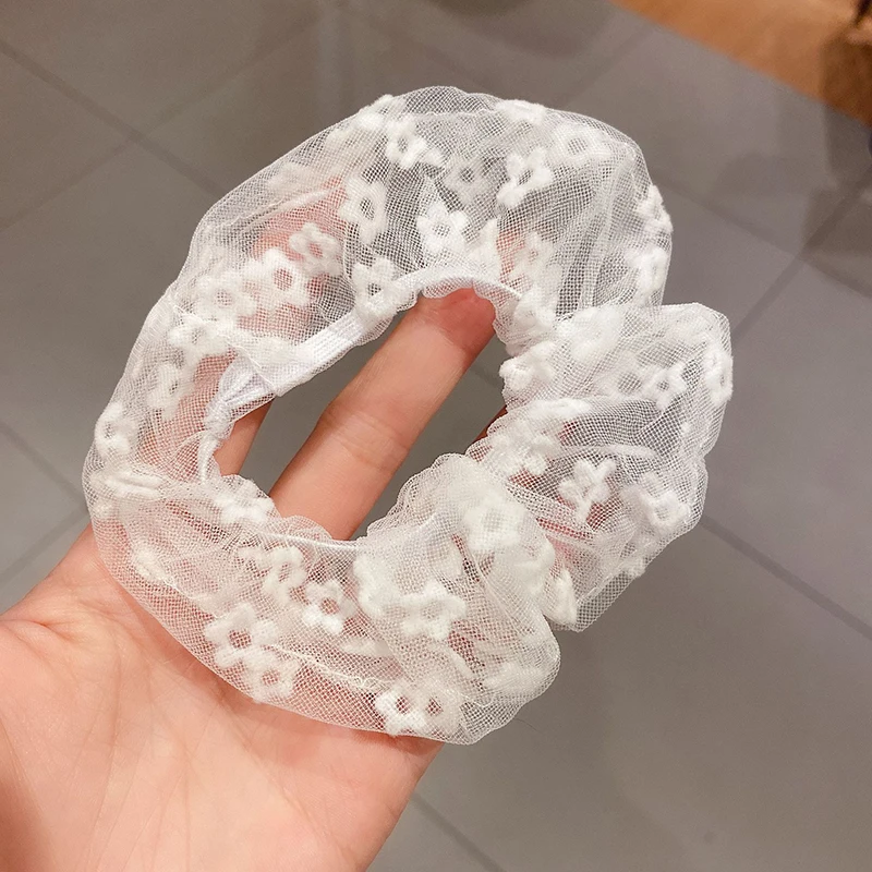 

Organza Large Intestine Hair Ring Gentle Satin Floral Hair Rope Ponytail Elastic Holder Hair Tie Simplicity Hair Accessories