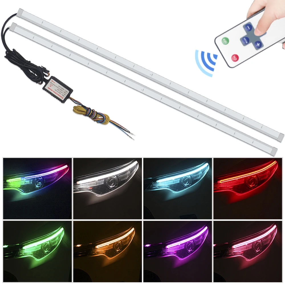 Красочные дистанционного Управление RGB дневные ходовые огни светильник