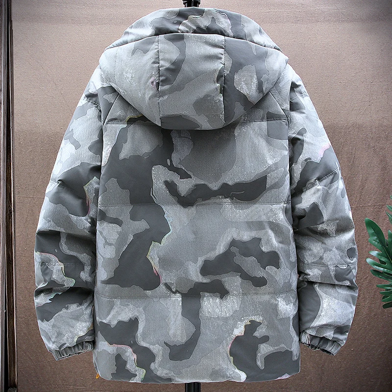 Casual Men's Winter Hooded Camouflage 90% Duck Down Jackets Outwear Thick Warm Parkas Windproof Puffer Coats Youth Tops Clothing