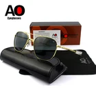 Солнцезащитные очки-авиаторы AO в оригинальной коробке для мужчин, тряпочка для очистки, солнцезащитные очки в стиле ретро для вождения, американские оптические