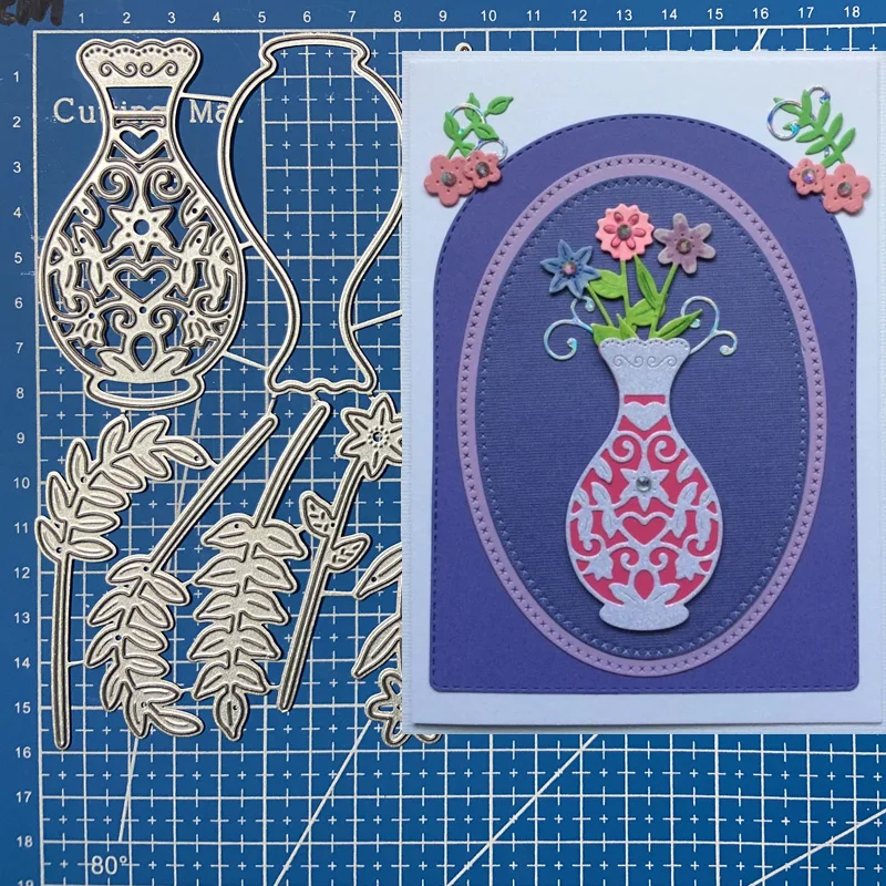 

Металлические пресс-формы Lucky богиня ваза и цветы сделай сам Скрапбукинг Фотоальбом декоративное тиснение бумажные карты рукоделие штамп