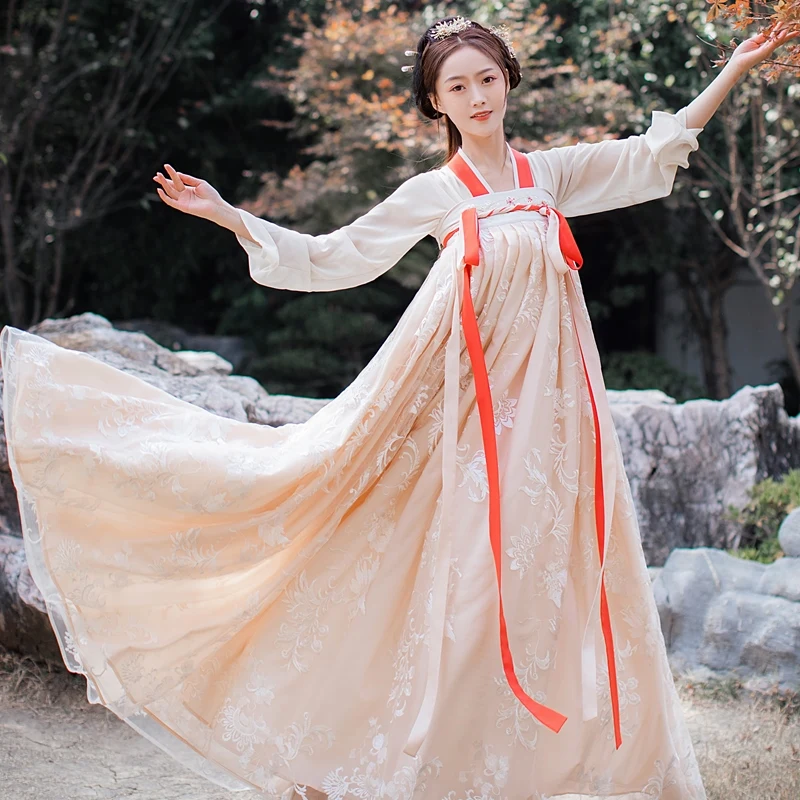 Женский традиционный костюм Hanfu с вышивкой классический для сценического танца