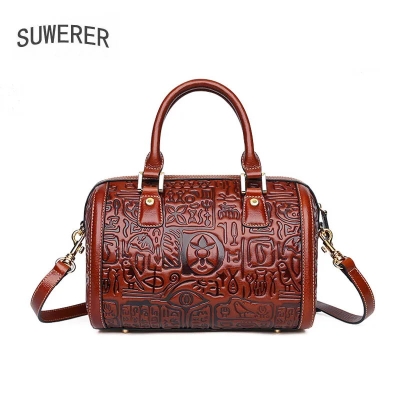 

SUWERER 2020 New Women bag Genuine Leather handbags fashion real cowhide Luxury handbags women famous brand leather bag
