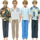 1 комплект повседневная одежда, штаны и шорты + полосатая футболка, Мужская Летняя Одежда для куклы Кена, аксессуары, лот, стильная игрушка сделай сам