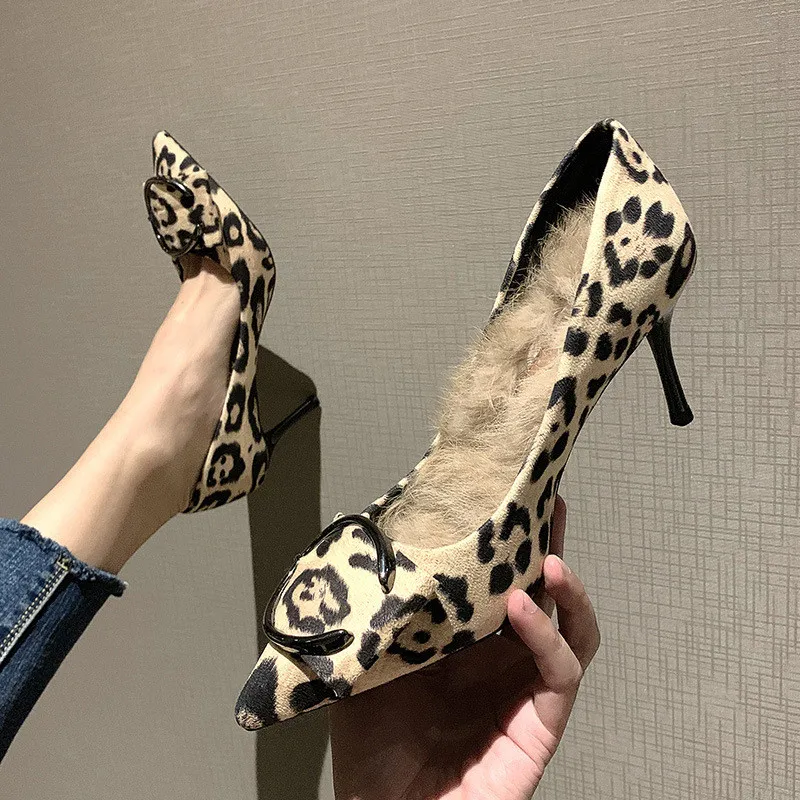 Женские туфли-лодочки с леопардовым принтом привлекательные свадебные на
