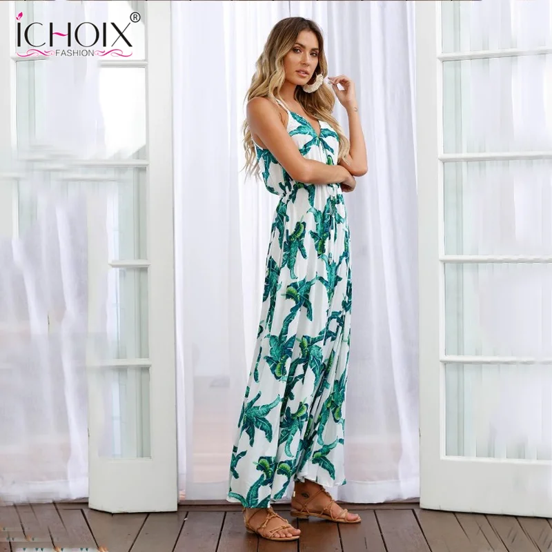 Женские платья размера плюс с цветочным принтом летние вечерние длинные