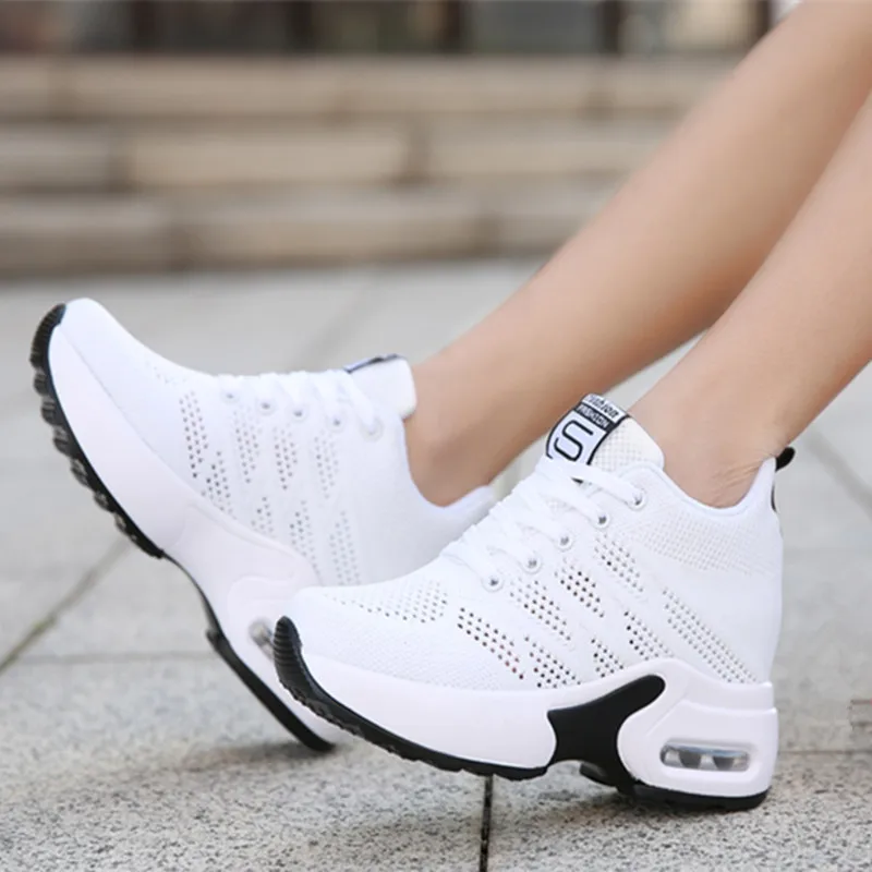 Сетчатые женские кроссовки повседневная Легкая спортивная обувь массивные