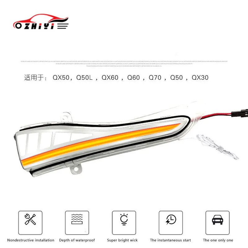 

BQOK20003 turn signal lamp is suitable for Infiniti QX60 reversing mirror mirror rearview mirror modified water lamp turn signal