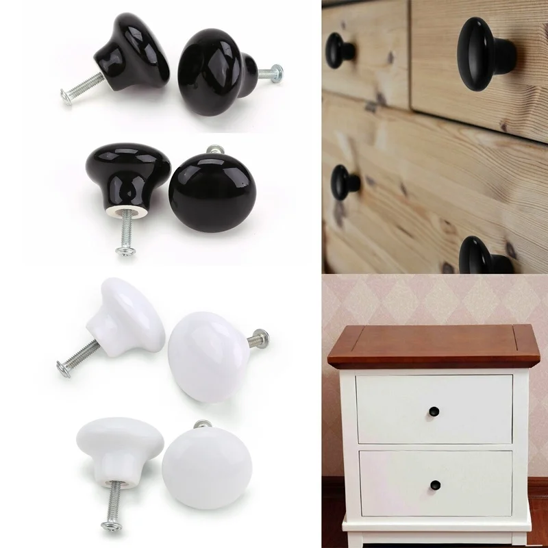 Round Ceramic Door Knobs Kitchen Cabinet Cupboard Closet Drawer Furniture Pull Handle Accessories | Мебель