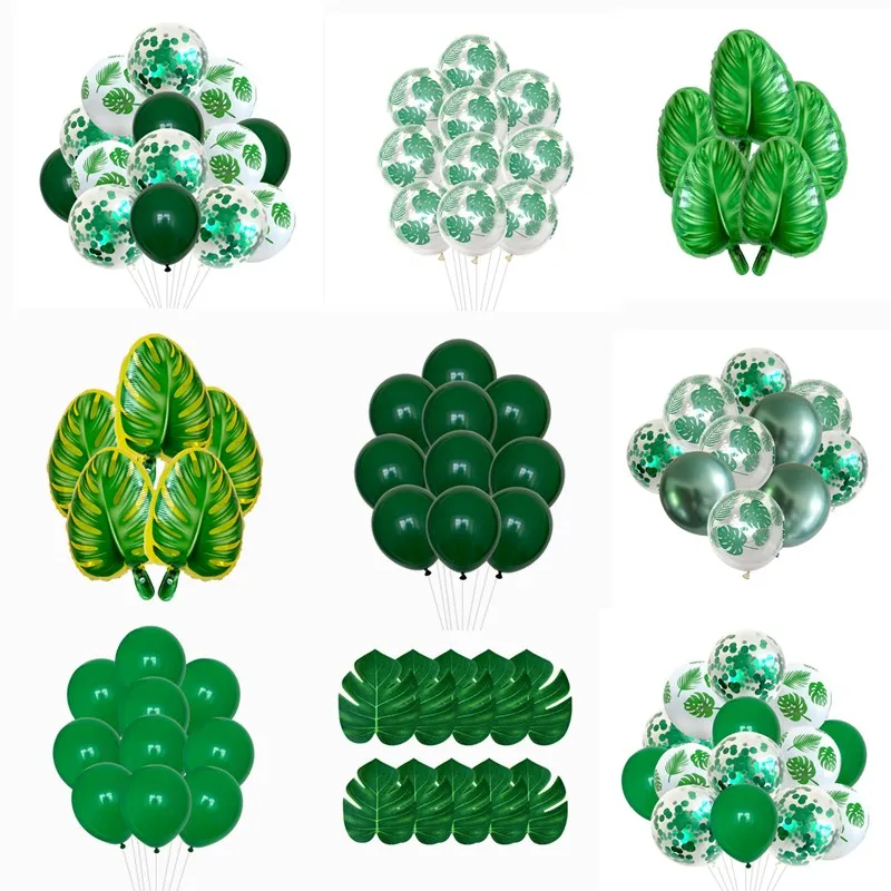 Латексные воздушные шары с зеленых воздушных шаров зеленый пальмовых листьев