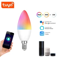 smart bulb wifi bluetooth dual mode e14e12 port alexa voice control rgb colorful lights app remote control for home lighting