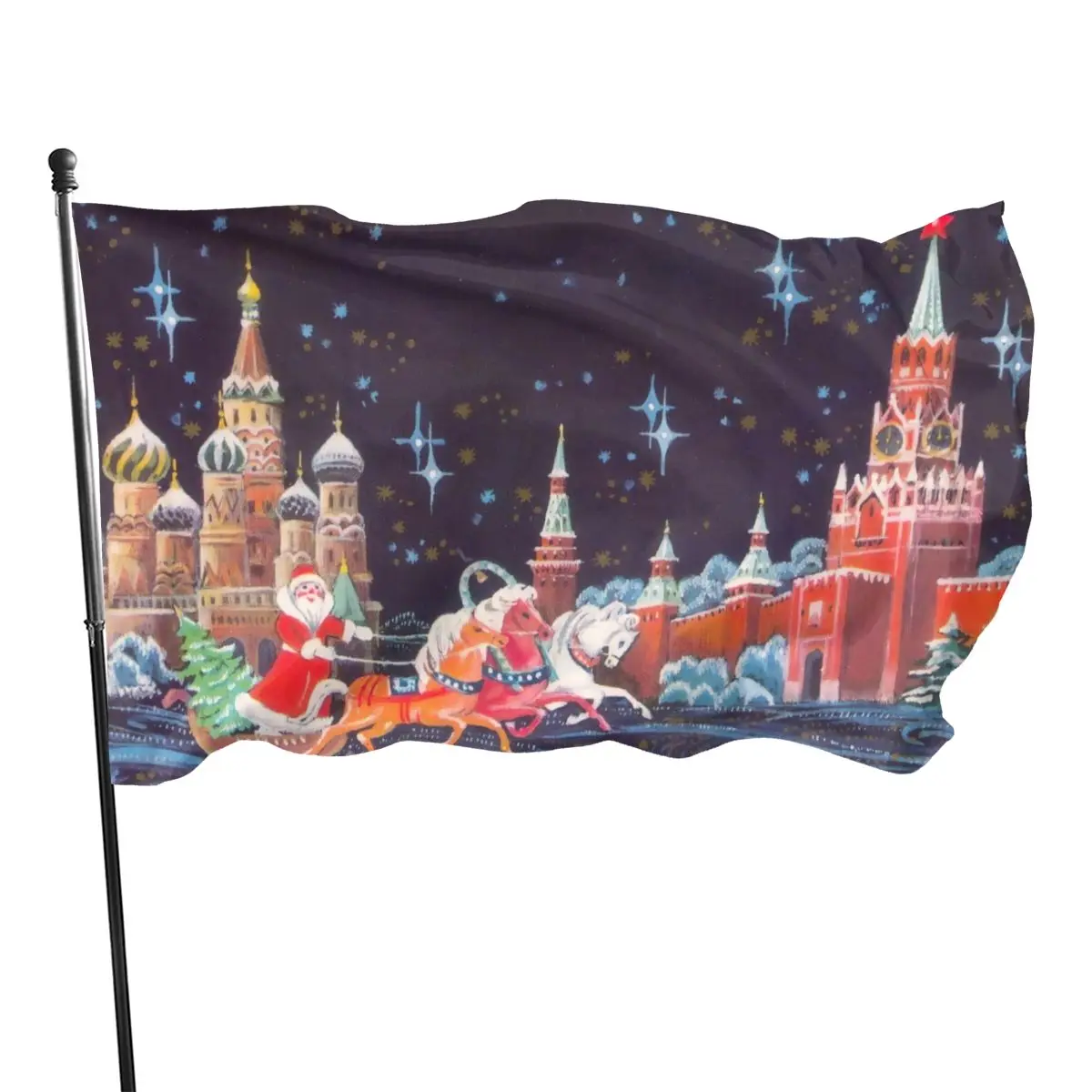 

90x150cm2021 Russian Christmas Card Flag