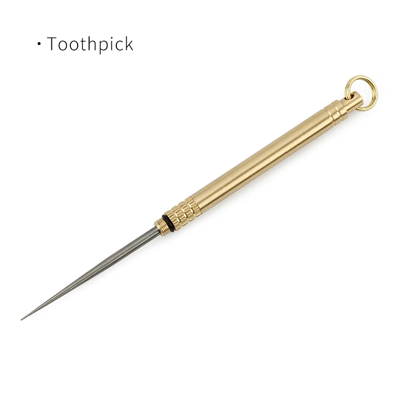 Toothpick Латунь+ титановый сплав Ушная ложка все-в-одном зубочистка портативный EDC Открытый Инструменты зубочистки - Цвет: Toothpick