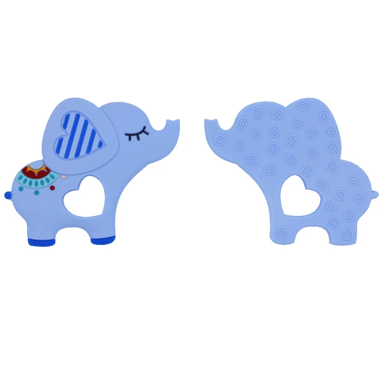 Kovict-mordedor de silicona de elefante para beb&eacute;, 1 unidad, sin BPA, colgantes de silicona de grado alimenticio, accesorios de cadena para chupete, juguetes molares para beb&eacute;-3