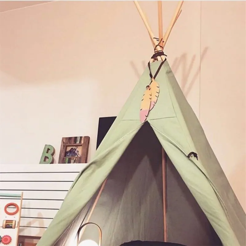 INS скандинавский деревянный подвесной кулон в виде пера с веревкой детская