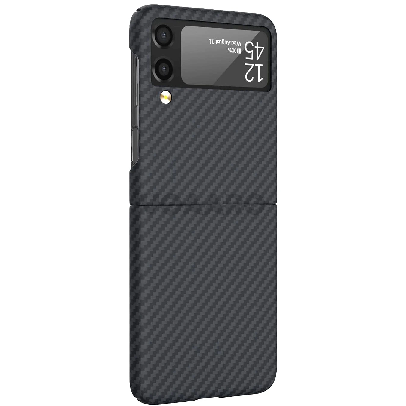 

RYWER for Galaxy Z Flip 3 Aramid Fiber Case for Samsung Galaxy Z Flip 3 5G Ultra-Thin Matte 3D Pure Real Carbon Fiber Phone Case