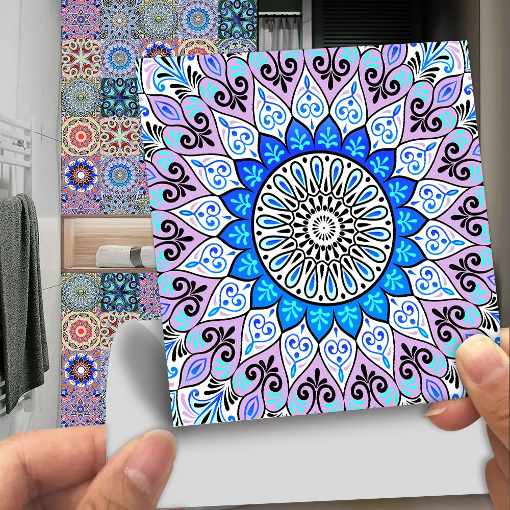 

10pcs Modern Pattern Crystal Tile Self-adhesive Wall Sticker Refurbish Kitchen Bathroom Floor Furniture Home Decor Art Mural