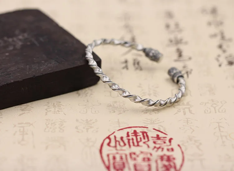 Браслет мужской и женский из серебра 100% пробы в стиле ретро | Украшения