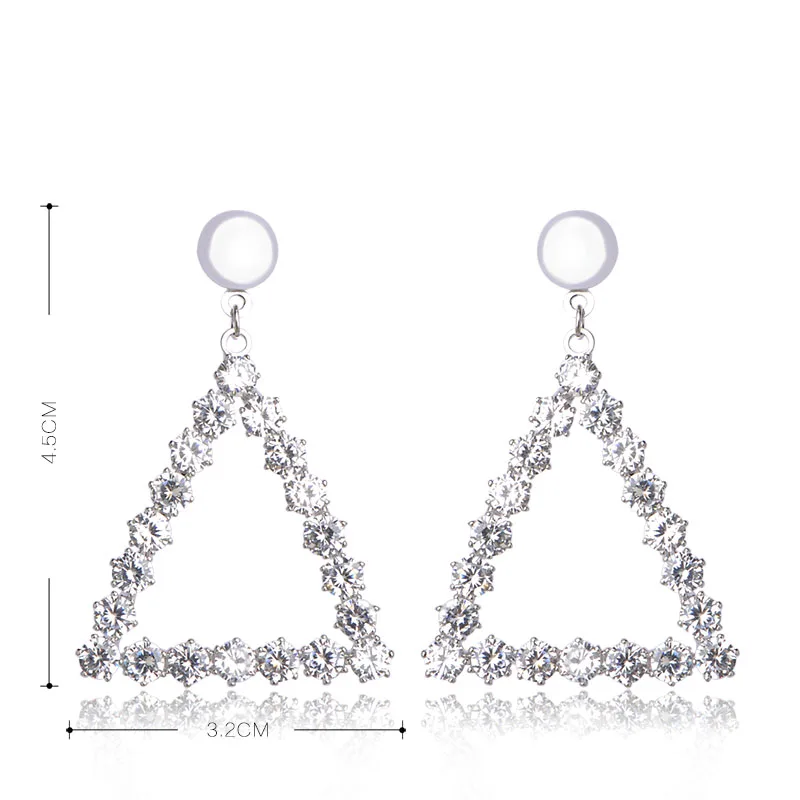Женские Висячие серьги MECHOSEN Летние Стильные в виде треугольника Серебристые с