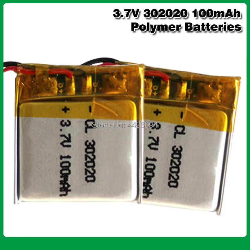 

3.7V 100mAh 20*20*3mm lithium-ion li ion Polymer batteries 302020 For Tachograph MP3 GPS Bluetooth earphone Rechargeable Battery