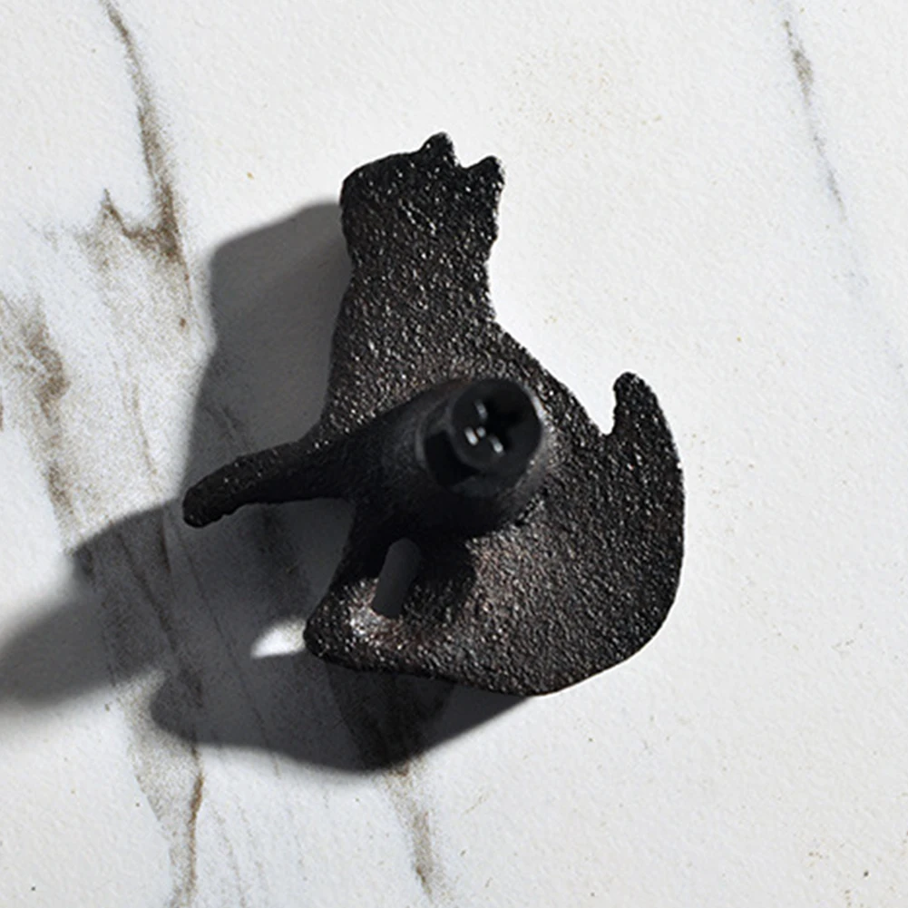 Мебельная фурнитура шкаф в форме кошки выдвижная ручка матовый черный ящик часть