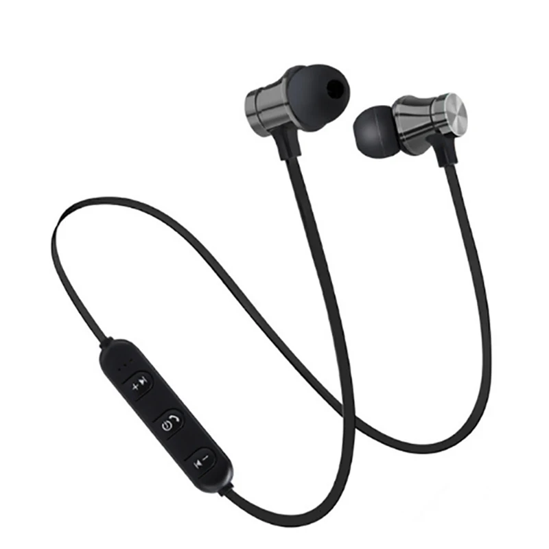 black Bluetooth наушники спортивные свободные беспроводные наушники Магнитная гарнитура с микрофоном для Android/IOS смартфон - Цвет: black