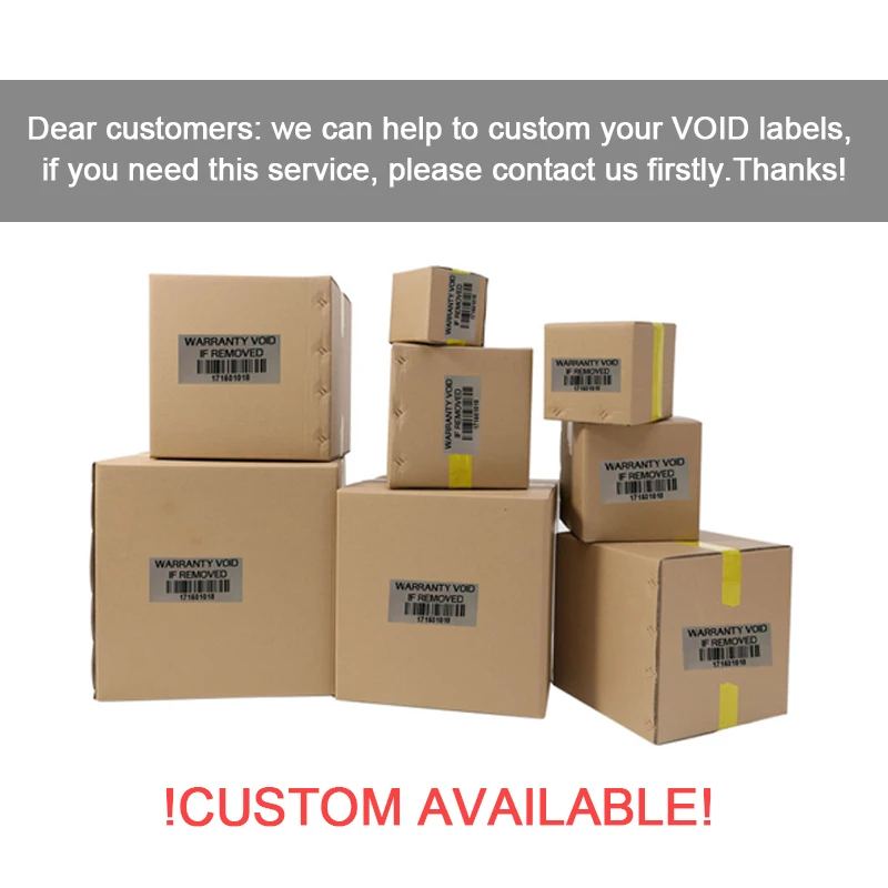 1000 шт Заказная гарантия пустые этикетки наклейка для безопасности напечатанная