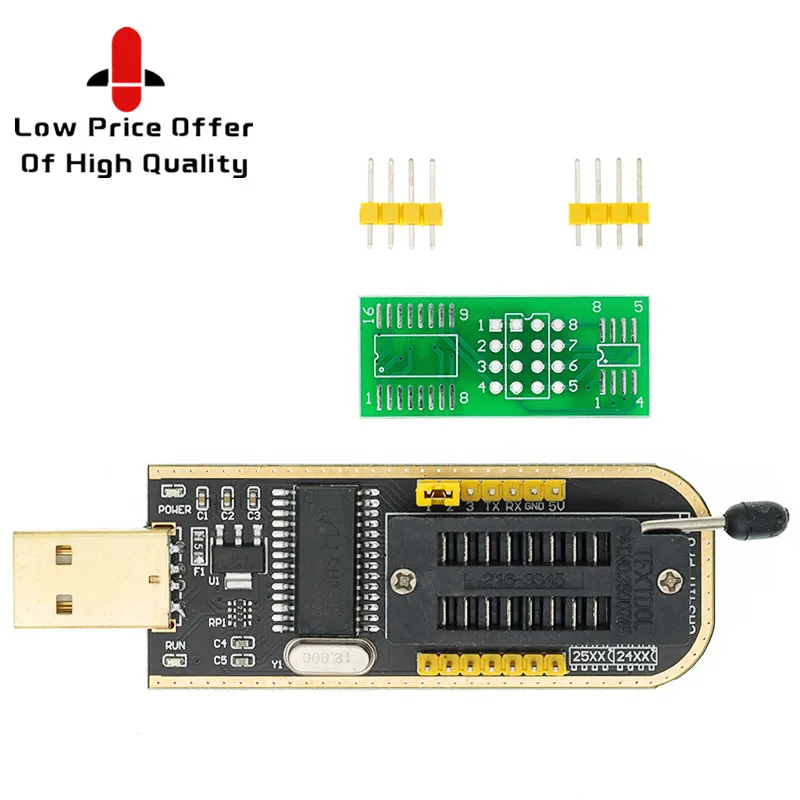 Программатор для EEPROM 93CXX / 25CXX/24CXX модуль USB I21 CH341A 24 25 + зажим SOIC8 SOP8 | Электронные