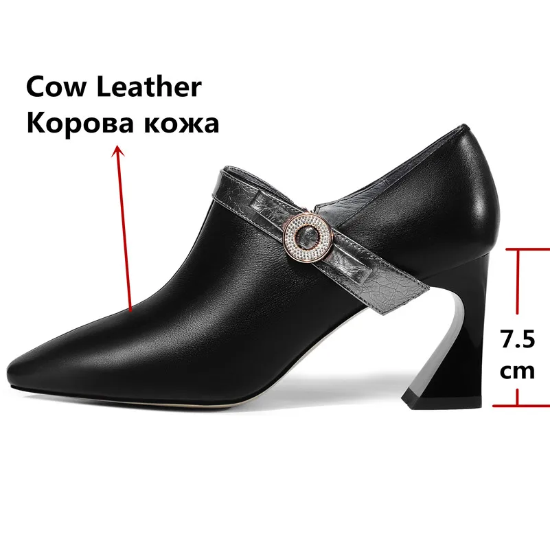 FEDONAS/классические женские вечерние туфли из натуральной кожи на высоком каблуке