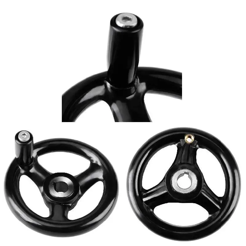 Круглое 3-спицевое ручное колесо со съемной ручкой для токарного станка