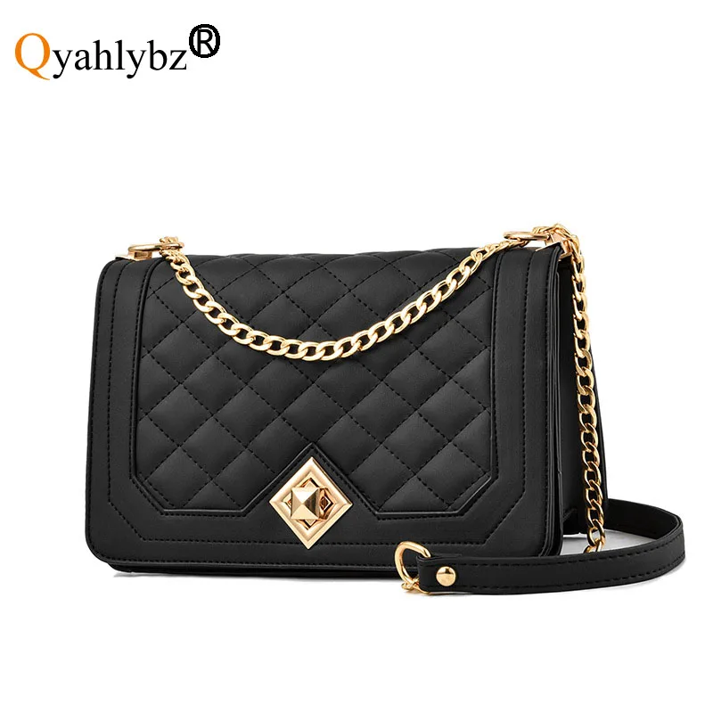 

Qyahlybz band summer black pink women chain crossbody bags cheap women's bags luxury designer handbag free shipping