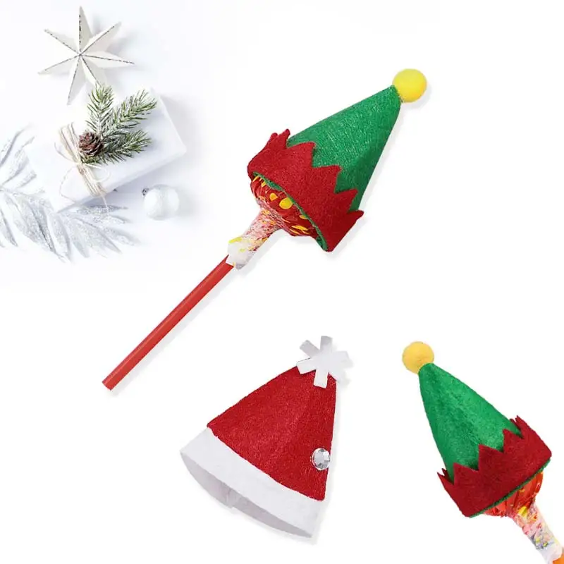 24 шт Рождественская мини шляпа шапка леденец Нетканая крышка бутылки вина