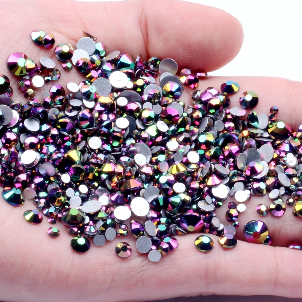 Радуга розовое золото клей на плоской задней части кристаллы не Горячая фиксация