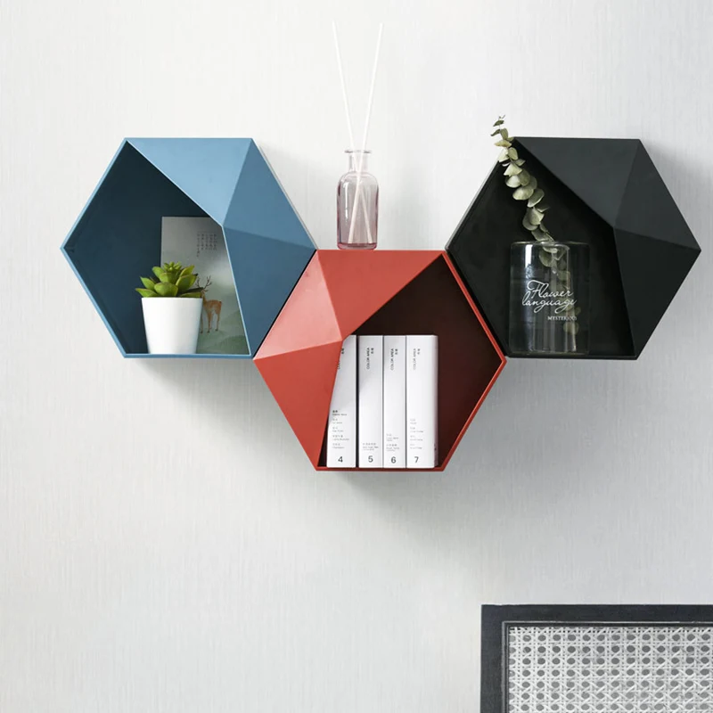 Настенная коробка для хранения украшение дома стеллаж простая шестиугольная