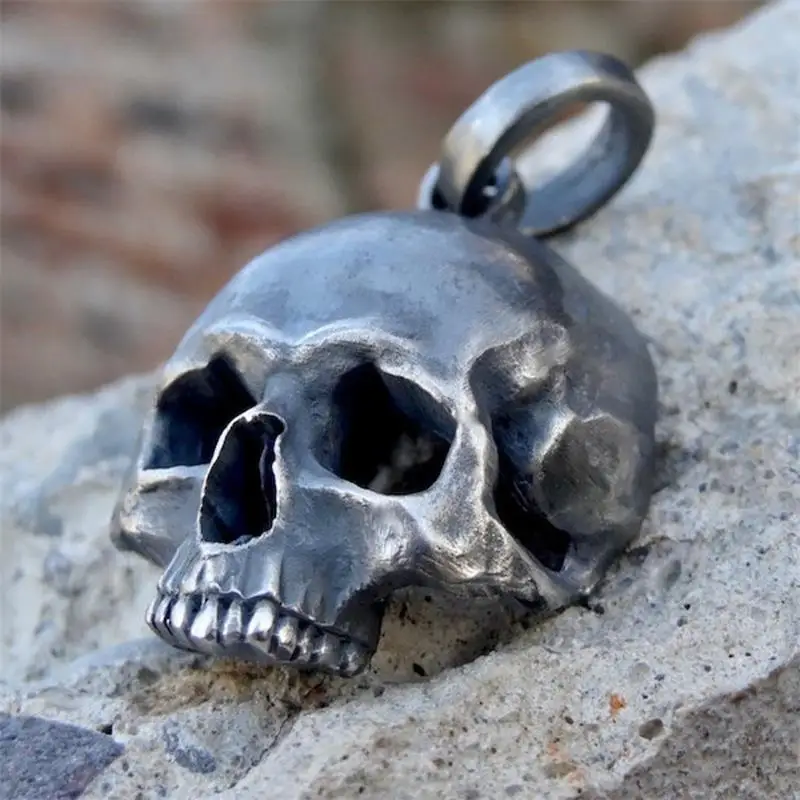 

EYHIMD Unique Black Skull Pendant Necklace 316L Stainless Steel Pendant Mens Punk Biker Jewelry Gifts